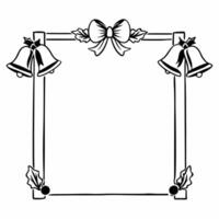 Christmas bells and ribbon frame with copy space for holiday greetings Clean vector