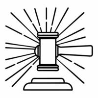 Close up of a glowing digital gavel hitting a block symbolizing justice and legal rights Clean vector