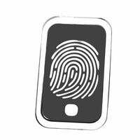 Close up of a glowing fingerprint scan symbolizing human identity and rights Clean vector