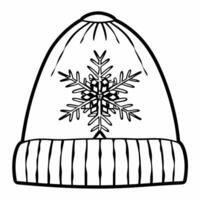 Close up of a glowing winter hat with holographic snowflakes Clean vector
