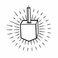 Close up of dreidel landing on holographic Hebrew letter in a digital setting Clean vector