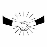 Close up of a handshake with digital overlay representing equality in the workplace Clean vector