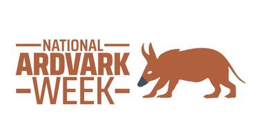 National Aardvark Week background banner or poster design template. observed every year in March. Holiday concept. Use to any Template, card, poster, placard, template. vector