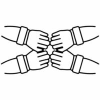Close up of intertwined hands with glowing digital elements symbolizing unity and equality Clean vector