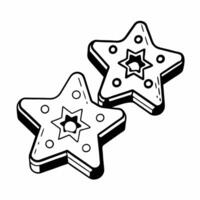 Close Up of New Year Cookies Clean vector