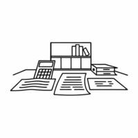 Coin stack and calculator with the word Accounting isolated on a white background Clean vector