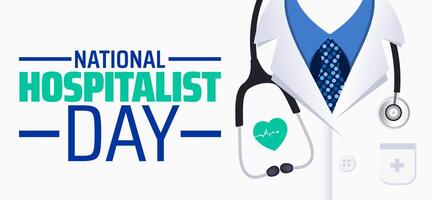 National Hospitalist Day background banner or poster design template with medical design vector