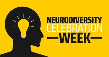 Neurodiversity Celebration Week background banner or poster design template with black and yellow color. vector