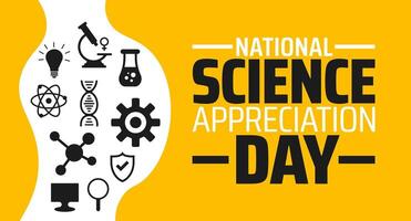 National Science Appreciation Day background banner or poster design template. observed every year in March. Holiday concept. Use to any Template, card, poster, placard, template. vector
