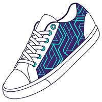 Combine neon wave patterns and geometric connectors on seamless tile harnessing crisp white balance for clarity Clean vector