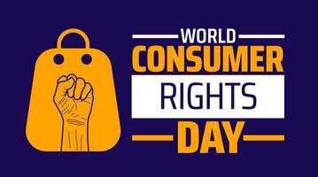 World Consumer Rights Day background banner or poster design template. observed every year in March. Holiday concept. Use to any Template, card, poster, placard, template. vector