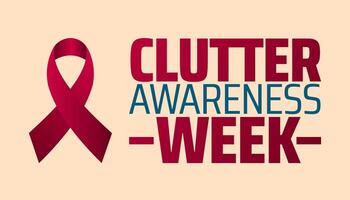 Clutter Awareness Week background banner or poster design template. observed every year in March. Holiday concept. Use to any Template, card, poster, placard, template. vector