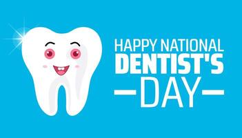 Dentist's Day background banner or poster design template. observed every year in March. Holiday concept. Use to any Template, card, poster, placard, template. vector