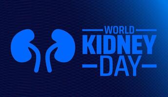 World Kidney Day background banner or poster design template. observed every year in March. Holiday concept. Use to any Template, card, poster, placard, template. vector