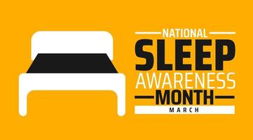 National Sleep Awareness Month background banner or poster design template. observed every year in March. Holiday concept. Use to any Template, card, poster, placard, template. vector