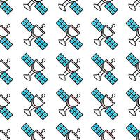 Compose seamless tile layouts using satellite symbols grid lines luminous color accents and isolated white space for modern branding Clean vector