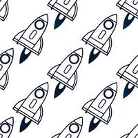 Compose seamless tile patterns with docking port graphics streamlined spaceship contours and crisp white isolation for next gen inspiration Clean vector