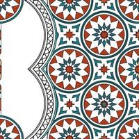 Construct Moroccan mosaic vibe incorporate ethnic style geometry craft repeating symmetrical pattern Clean vector