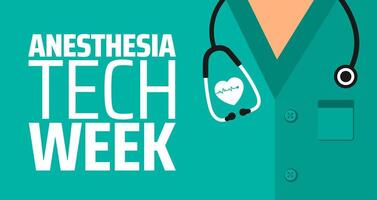 Anesthesia Tech Week background banner or poster design template. observed every year in March. Holiday concept. Use to any Template, card, poster, placard, template. vector
