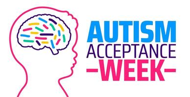 Autism Acceptance Week background banner or poster design template. observed every year in March. Holiday concept. Use to any Template, card, poster, placard, template. vector