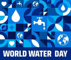 22 march world water day geometric shape pattern background banner or poster design template vector