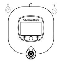 Continuous glucose monitor CGM and blue circle with Advanced Diabetes Management text Clean vector