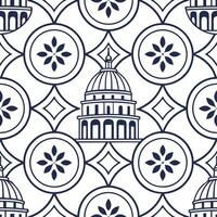 Craft refined tile pattern with local icons precise white background and intricate repeating designs for digital displays and apps Clean vector