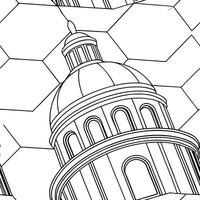 Craft seamless pattern featuring futuristic interfaces geometric layering white isolation progressive design theme Clean vector