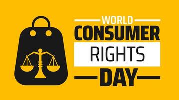 World Consumer Rights Day background banner or poster design template. observed every year in March. Holiday concept. vector