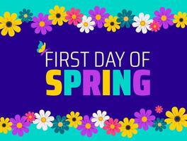First Day of Spring flower background vector