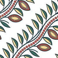 Craft seamless tile patterns that feature ethnic repeating elements with natural textures vibrant colors and clear white space for balance Clean vector