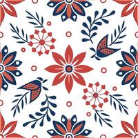 Create a seamless tile pattern using motifs from traditional Mexican folk art focusing on bold vibrant colors and cultural symbolism Clean vector