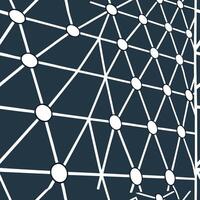 Create futuristic digital mesh network with layered white balanced nodes grid formations and subtle light accents Clean vector