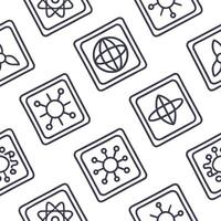 Create seamless futuristic tile patterns that showcase technological advancements using digital interfaces and isolated white balance Clean vector