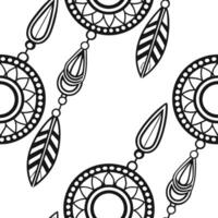 Create seamless pattern based on ethnic jewelry designs highlighting intricate beadwork and geometric shapes for modern accessory inspired tiles Clean vector