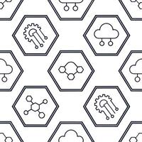 Create seamless futuristic tile patterns that showcase technological advancements using digital interfaces and isolated white balance Clean Set 2 vector