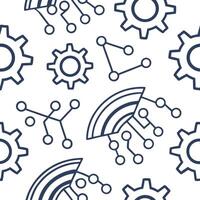 Create seamless patterns based on technology and futuristic elements like circuits and AI for clean isolated white background designs Clean vector