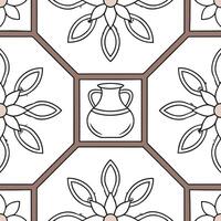 Create seamless tile designs using traditional craft elements such as pottery and weaving with neutral colors and white space for minimalist modern decor Clean vector