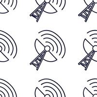 Create seamless tile layouts highlighting antenna arrays swirling cosmic signals minimal line emphasis and bright white space for a future forward look Clean vector