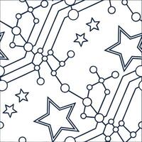 Create seamless tile layouts using microchip patterns starlit lines minimal color blocks and bright white space for advanced style Clean vector
