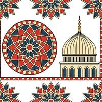 Create seamless tile pattern based on traditional Persian rug designs with rich colors and intricate geometric motifs Clean vector