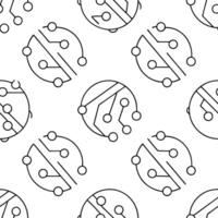Create seamless tile patterns using stylized circuit board motifs and digital line art with isolated white balance for futuristic UI design and branding Clean Set 2 vector