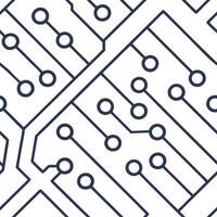 Create seamless tile patterns with futuristic technology inspired symbols including cloud computing AI and digital circuits with isolated white balance Clean Set 2 vector