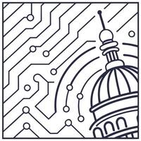 Create seamless tile patterns with futuristic technology inspired symbols including cloud computing AI and digital circuits with isolated white balance Clean vector
