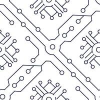 Create seamless tile patterns with futuristic technology inspired symbols including cloud computing AI and digital circuits with isolated white balance Clean Set 3 vector