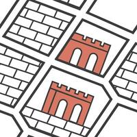Create seamless tile patterns with traditional building materials such as brick and stone using geometric shapes and balanced white space for a contemporary style Clean vector