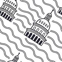 Create seamless tile patterns with techno lines forming network circuits and digital grids balanced by isolated white space for clarity Clean vector
