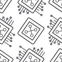 Create seamless tile patterns with layered circuit board textures and digital interface grids isolated white for crisp futuristic design Clean vector