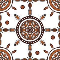 Create seamless tile pattern using traditional Aboriginal Australian art elements highlighting natural symbols and motifs Clean vector