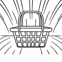 Cyber Monday shopping basket with abstract glowing lines Clean vector